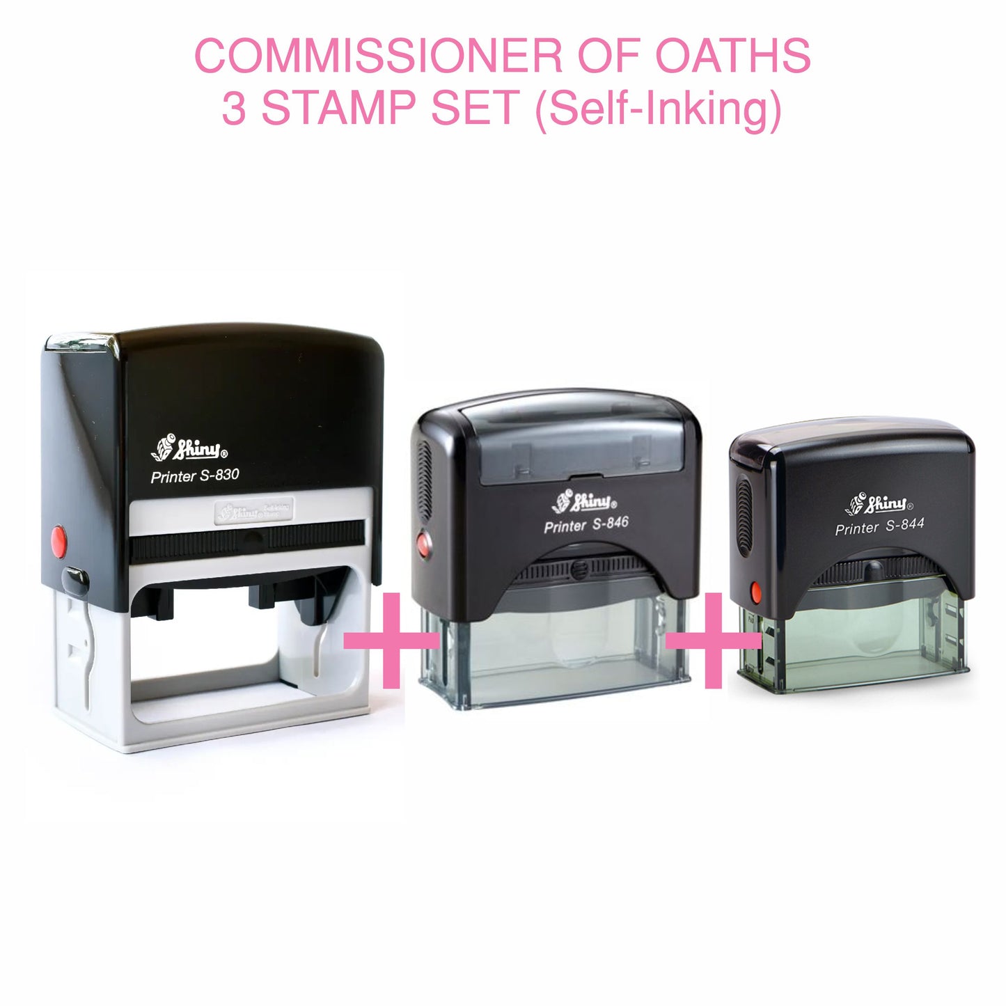 Commissioner of Oaths 3 Stamp Set | Shiny (self-inking)