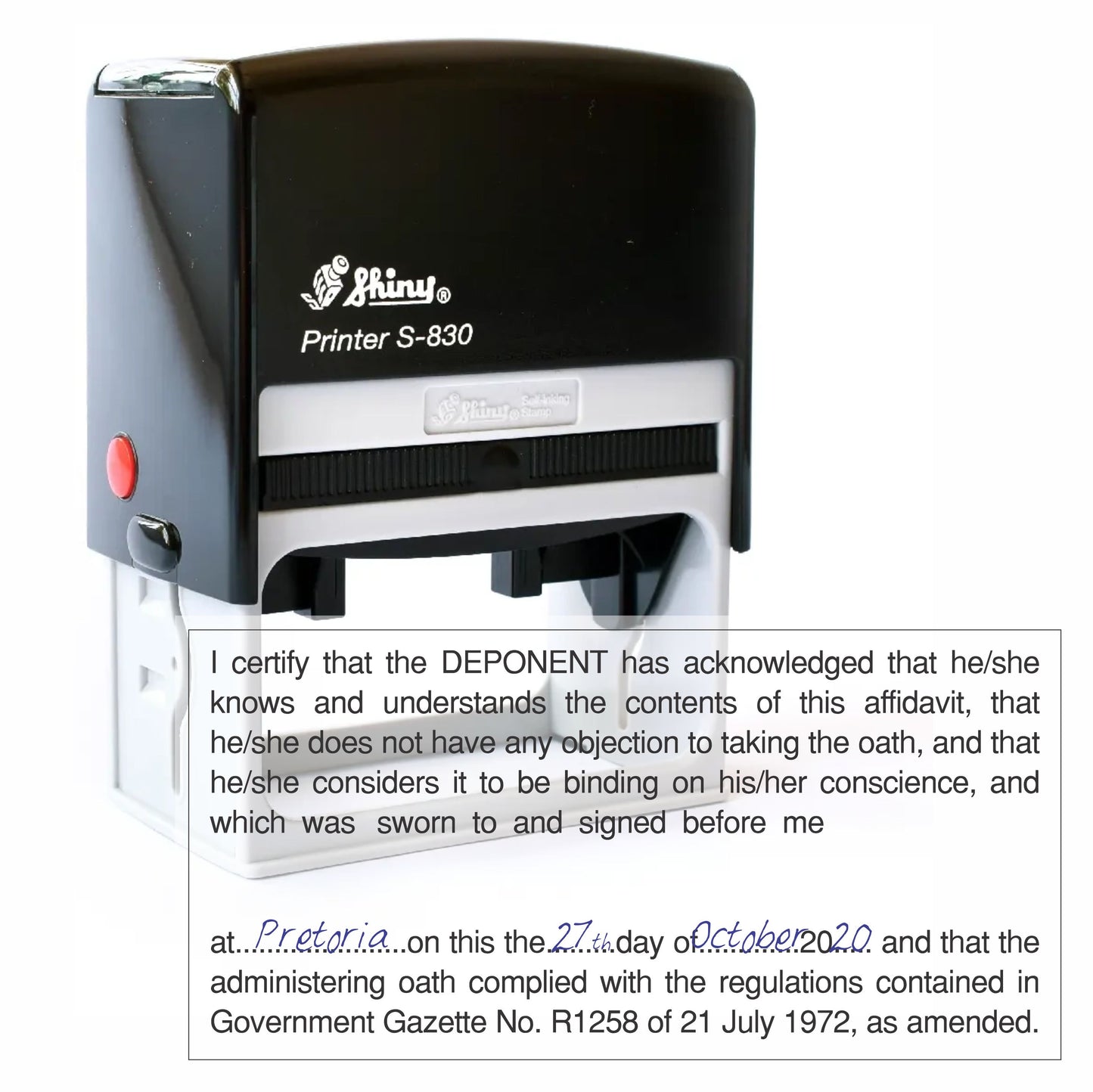 Commissioner of Oaths 3 Stamp Set | Shiny (self-inking)