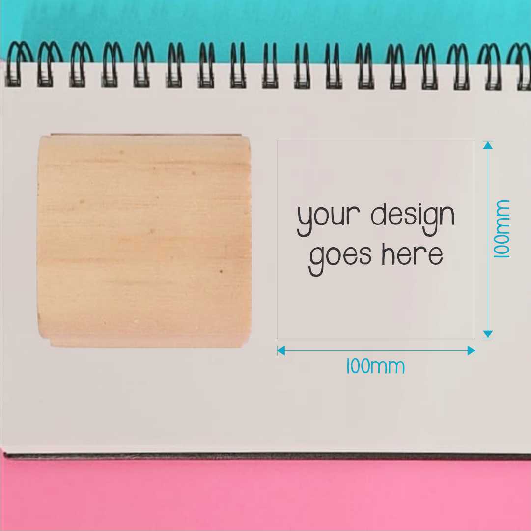 Wooden Stamp - personalised 100x100mm square