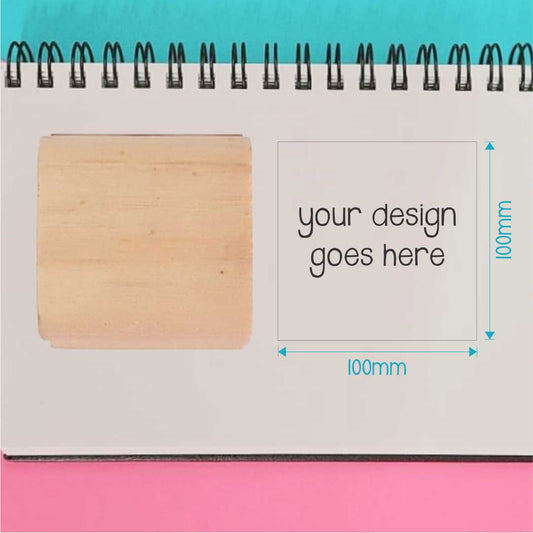 Wooden Stamp - personalised 100x100mm square