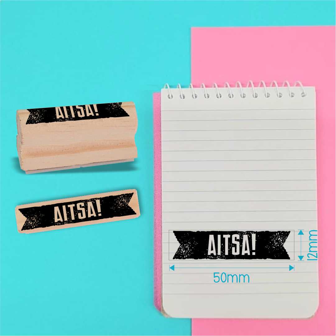 Wooden Stamp - personalised 12x50mm rectangle