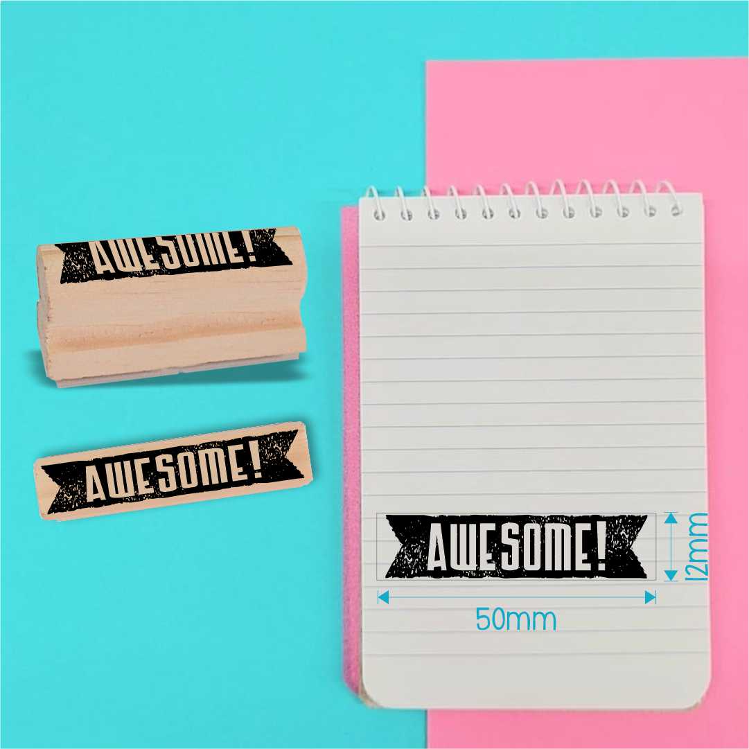 Wooden Stamp - personalised 12x50mm rectangle
