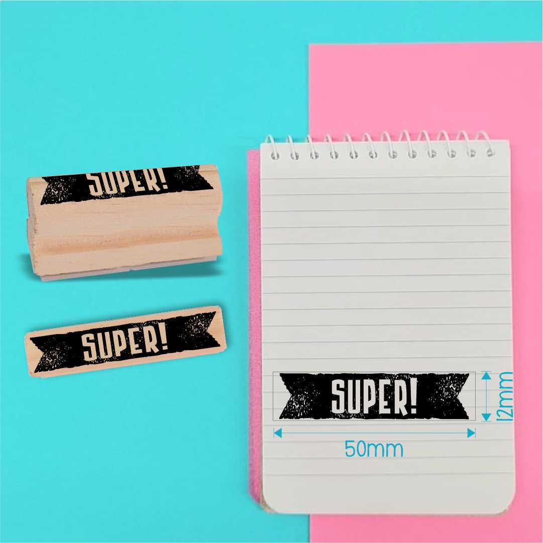 Wooden Stamp - personalised 12x50mm rectangle
