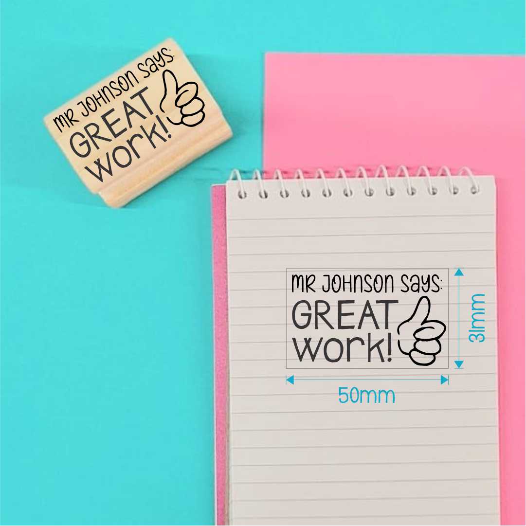 Wooden Stamp - personalised 31x50mm rectangle