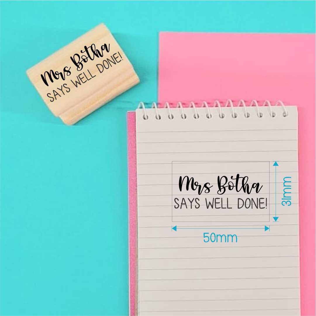 Wooden Stamp - personalised 31x50mm rectangle