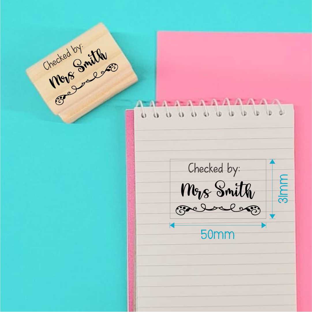 Wooden Stamp - personalised 31x50mm rectangle