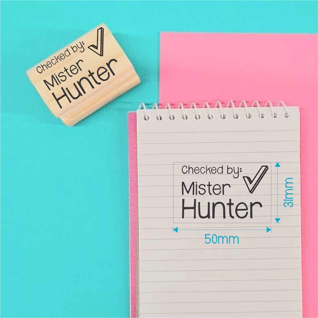 Wooden Stamp - personalised 31x50mm rectangle