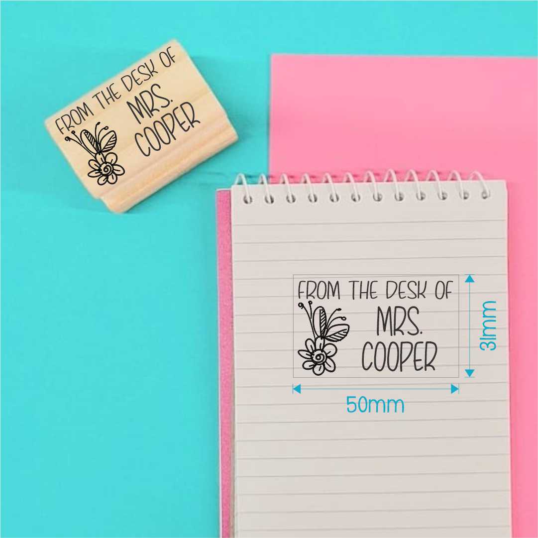 Wooden Stamp - personalised 31x50mm rectangle
