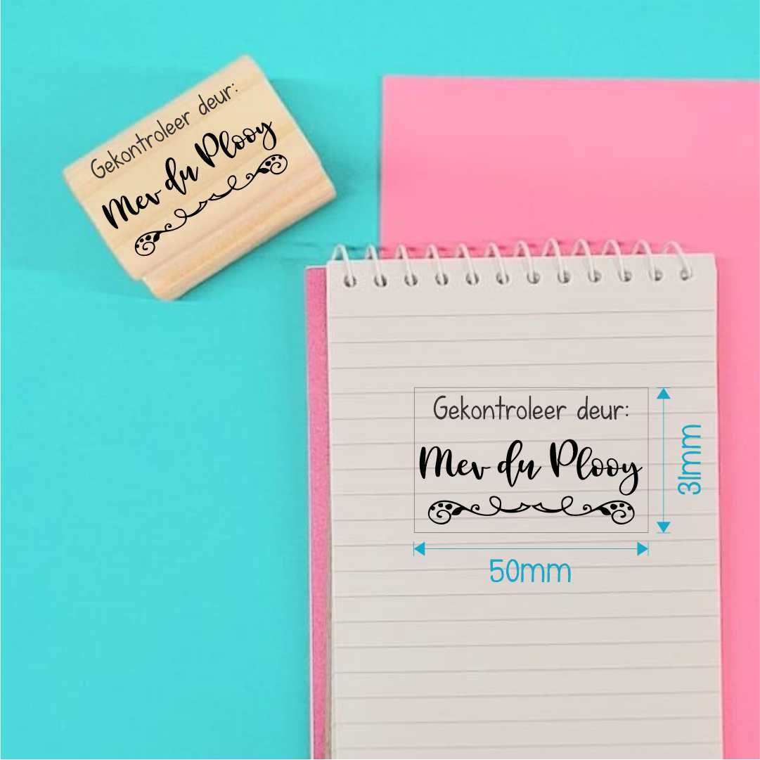 Wooden Stamp - personalised 31x50mm rectangle