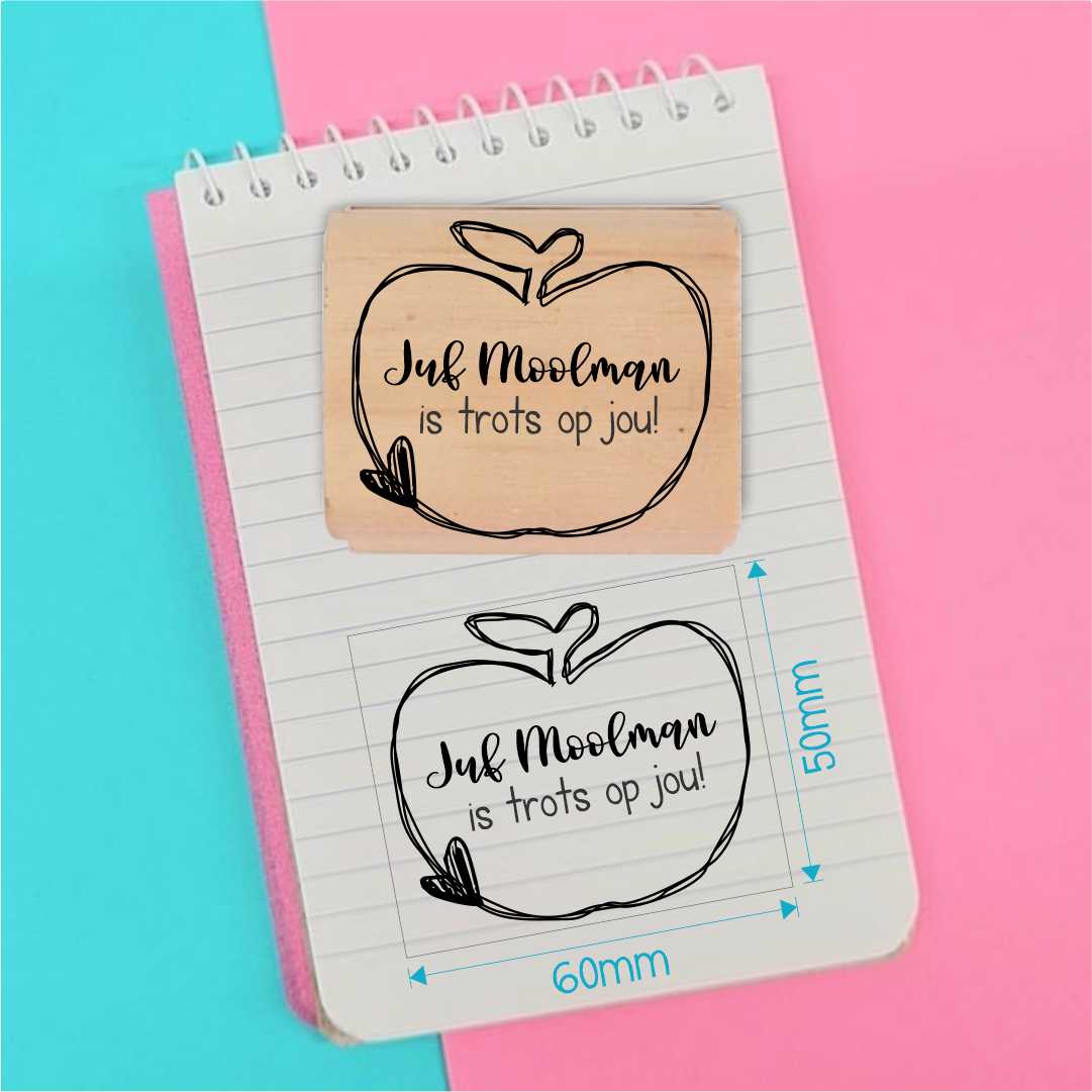 Wooden Stamp - personalised 50x60mm rectangle