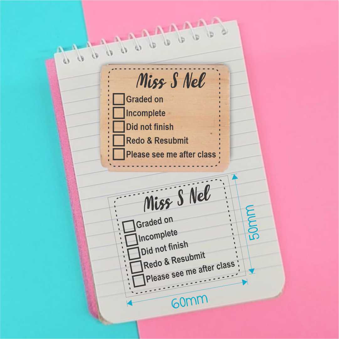 Wooden Stamp - personalised 50x60mm rectangle
