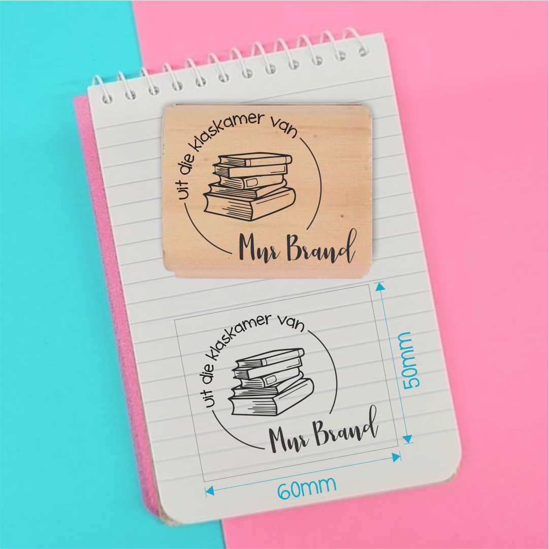 Wooden Stamp - personalised 50x60mm rectangle