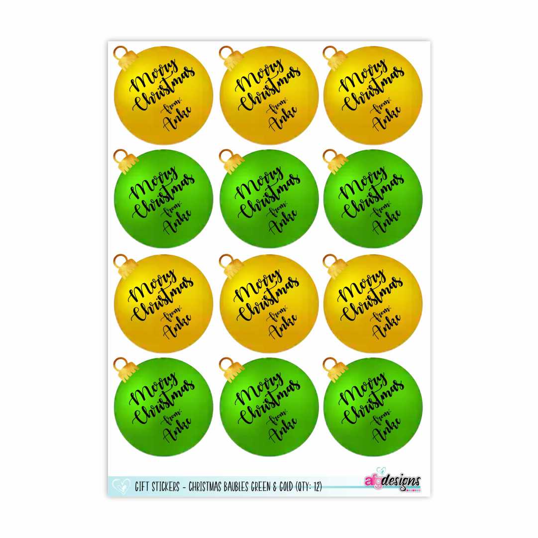 Gift Stickers - Christmas Baubles