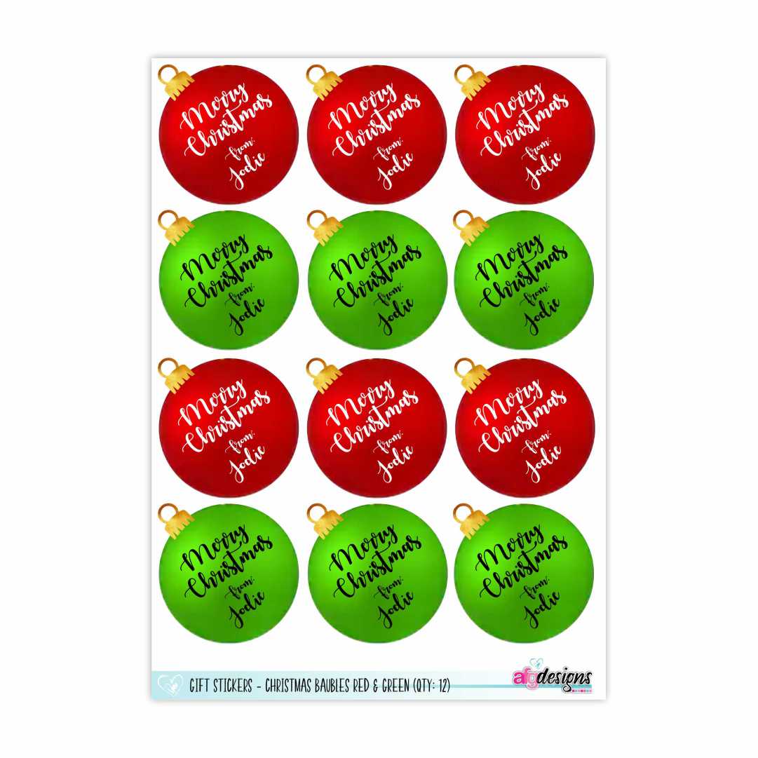 Gift Stickers - Christmas Baubles