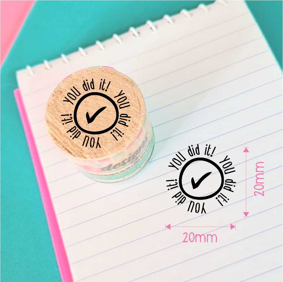 Wooden Teacher Stamp - standard 20x20mm round