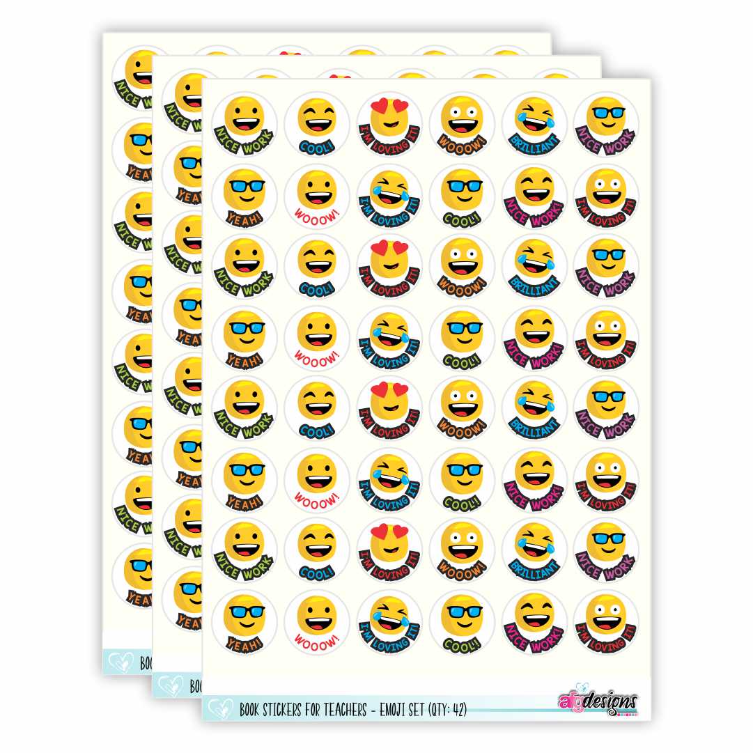 Teacher Stickers - Emoji Set (3 sheets)