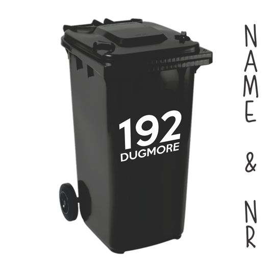 Garbage Bin Stickers - Address Cutout (White)