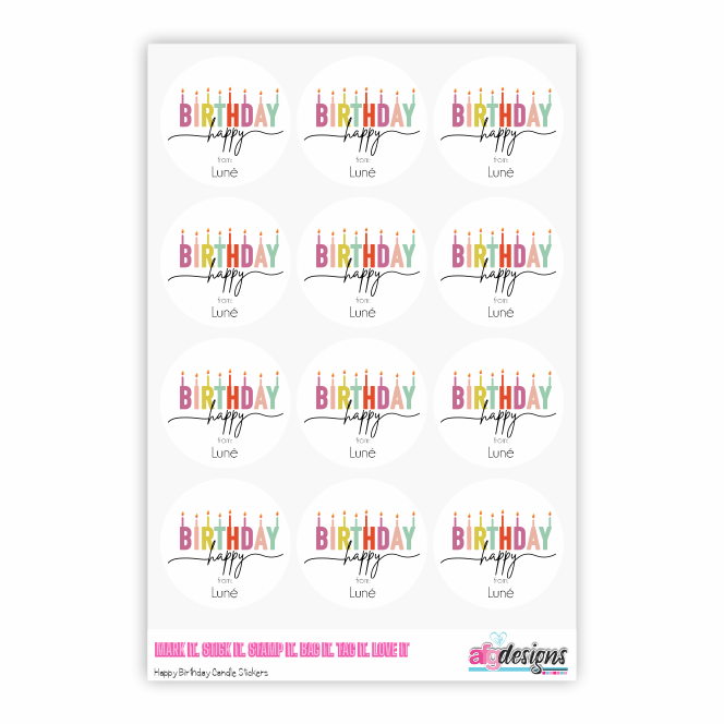 Gift Stickers - Birthday Candles