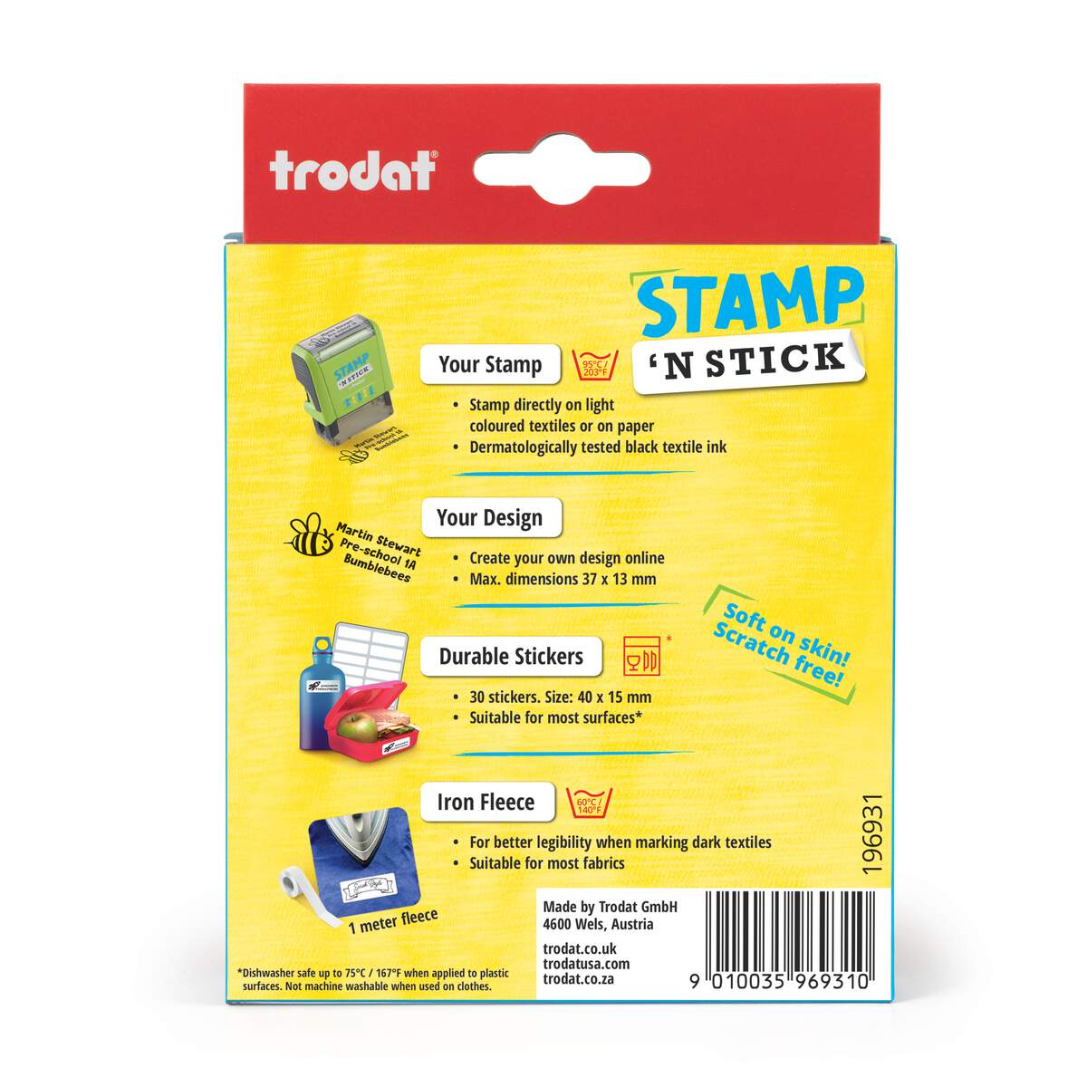 Trodat Clothing Stamp - Stamp n Stick Single Design