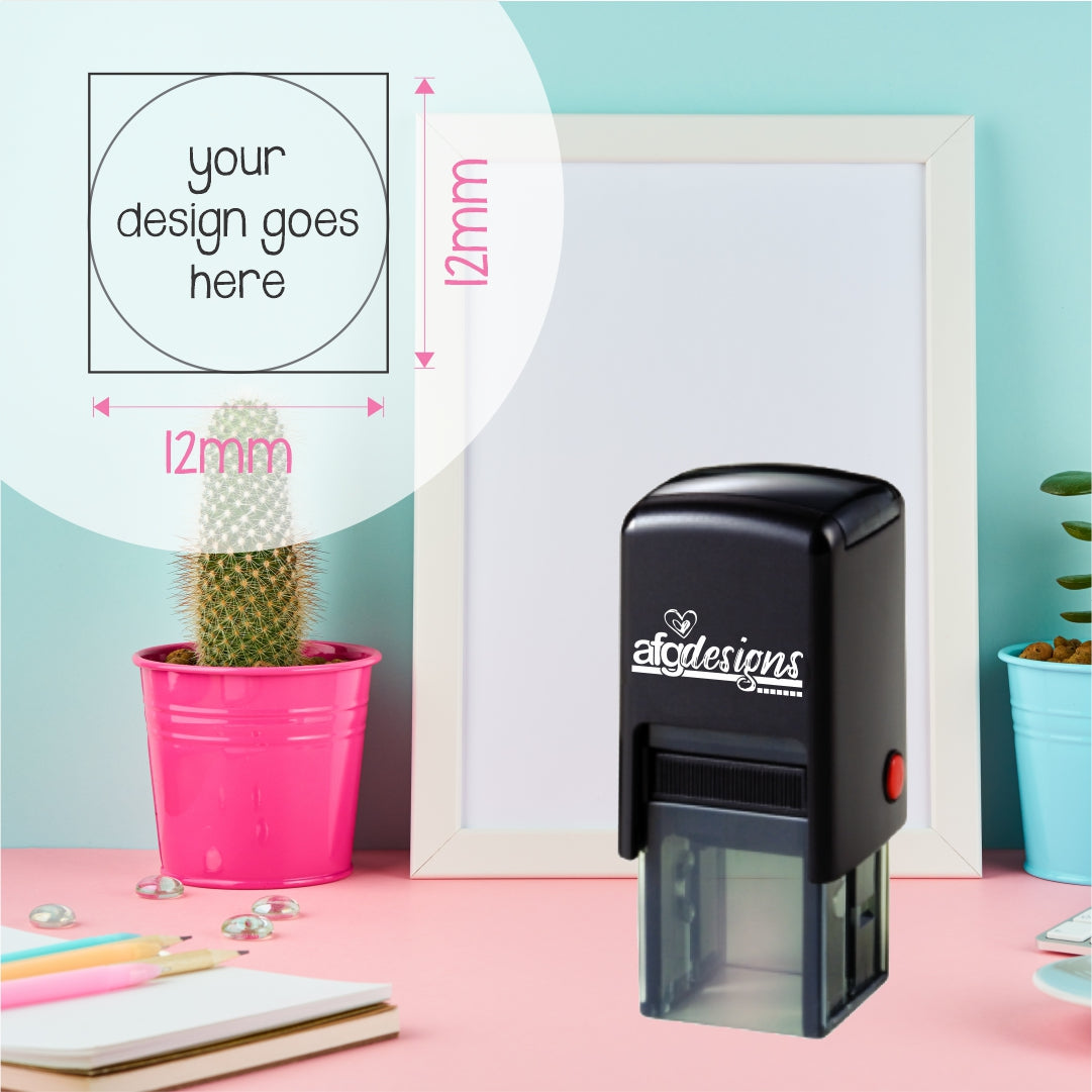 Shiny 12x12mm Self-Inking Stamp - Custom