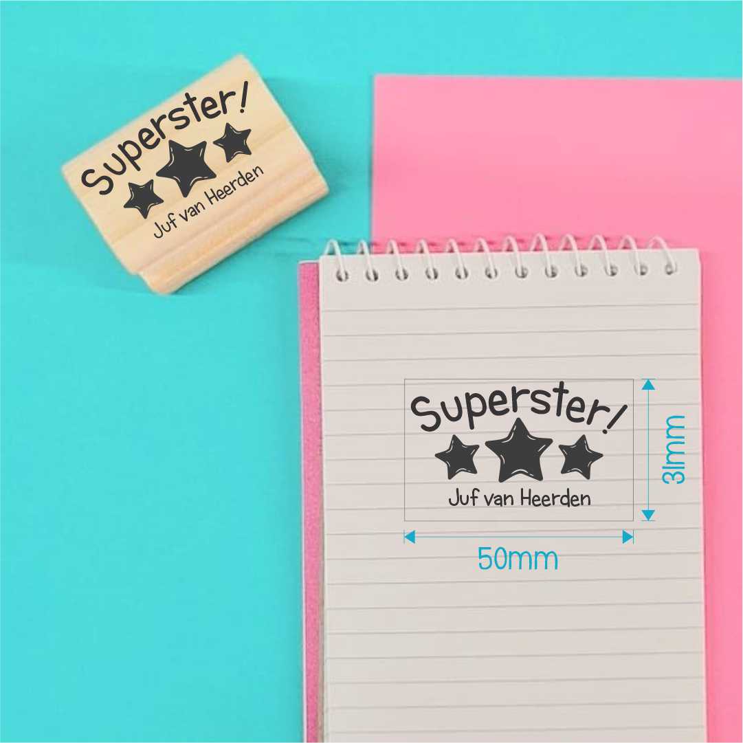 Wooden Stamp - personalised 31x50mm rectangle