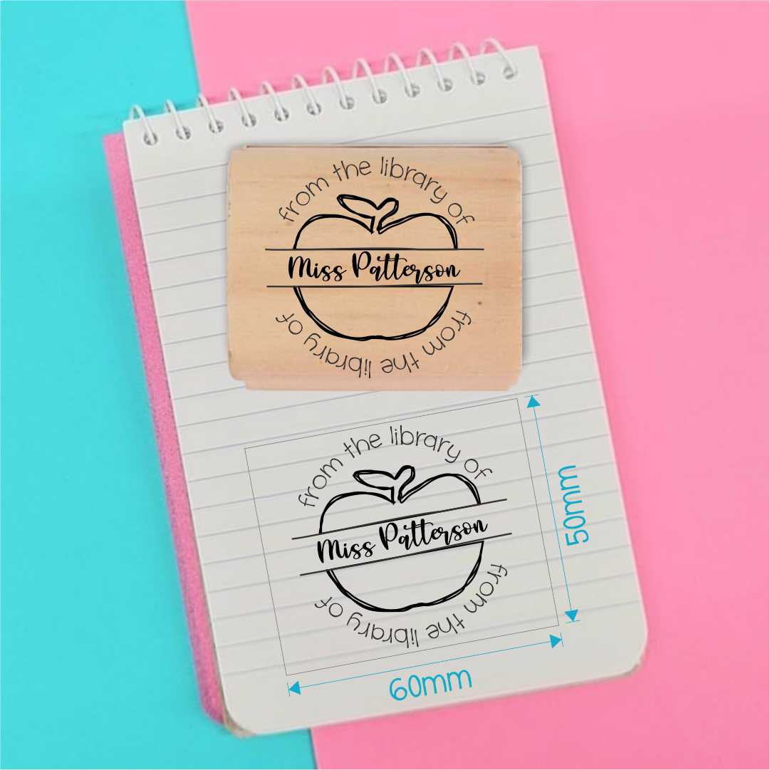 Wooden Stamp - personalised 50x60mm rectangle