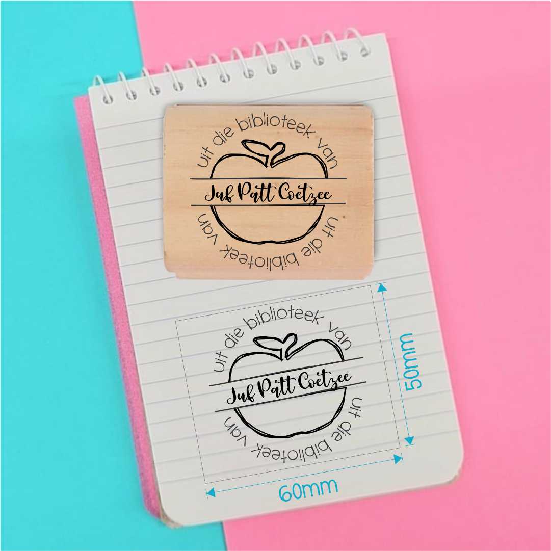 Wooden Stamp - personalised 50x60mm rectangle