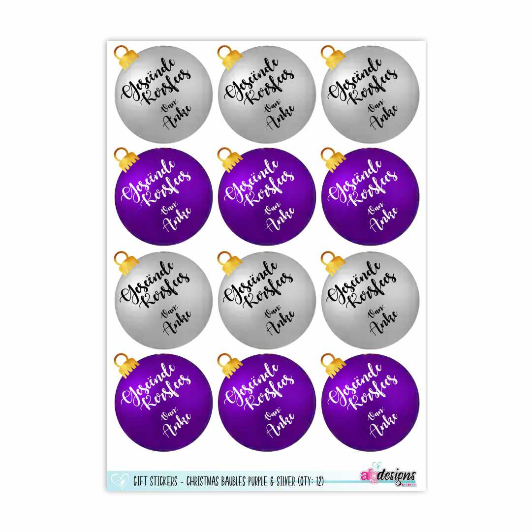 Gift Stickers - Christmas Baubles