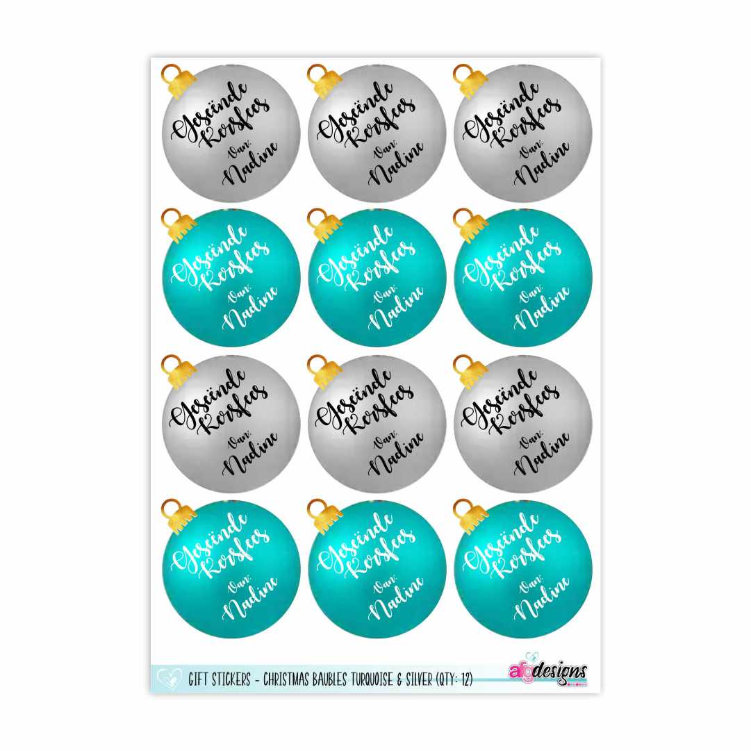Gift Stickers - Christmas Baubles