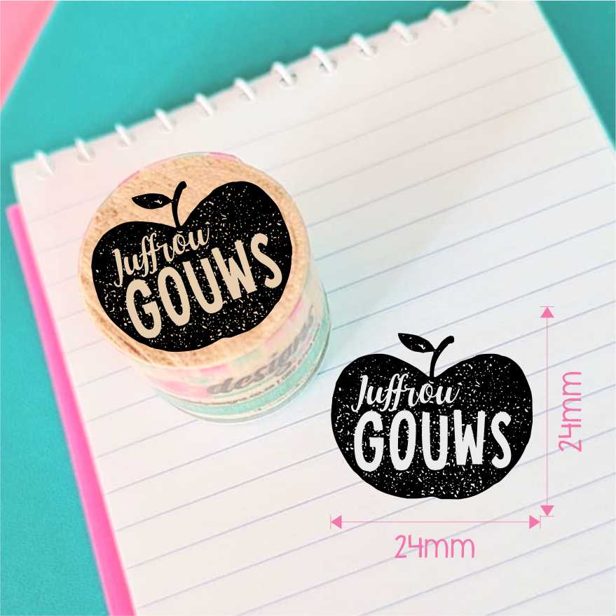 Wooden Teacher Stamp - personalised 24x24mm round