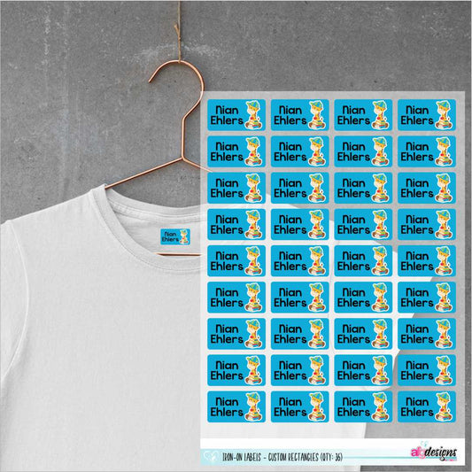 Iron-On Labels - Rectangles (36 per sheet)