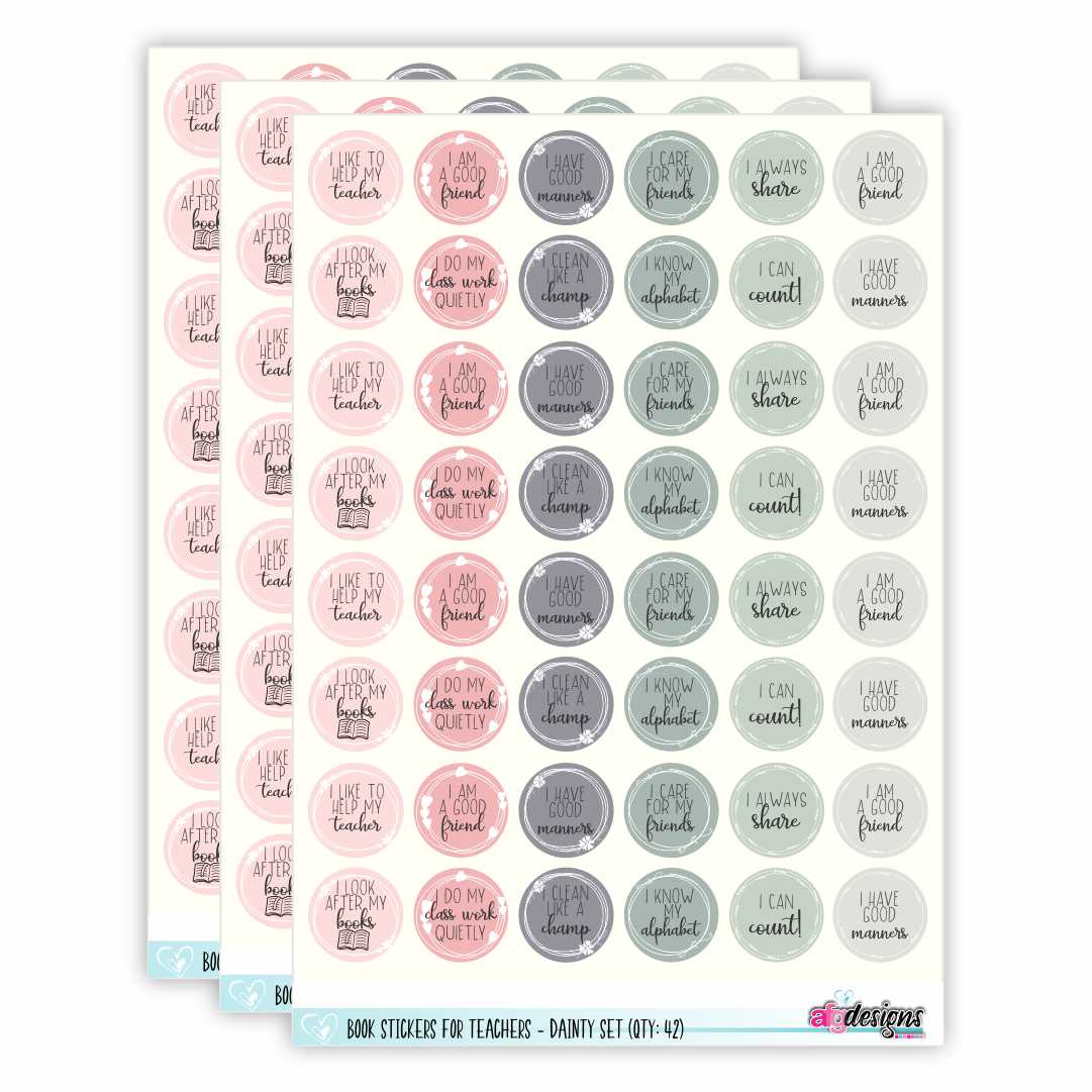 Teacher Stickers - Dainty Set (3 sheets)